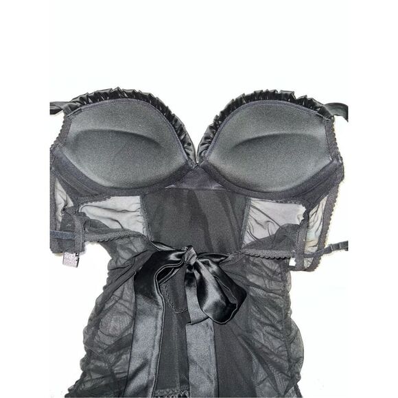 Victorias Secret Black w/ Rhinestones 34C Babydoll Gown - Picture 9 of 9